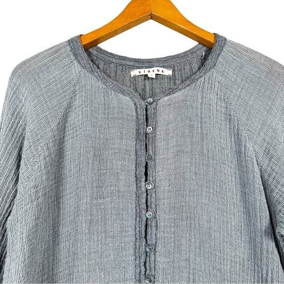 XiRENA Hemingway Gauze Textured Long Sleeve Henley Top - Picture 5 of 11